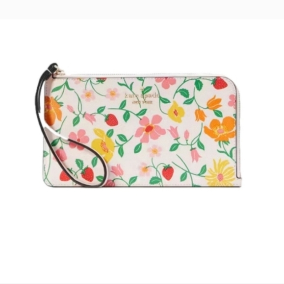 NWT Kate Spade Strawberry Garden Medium Wristlet - Picture 3 of 10